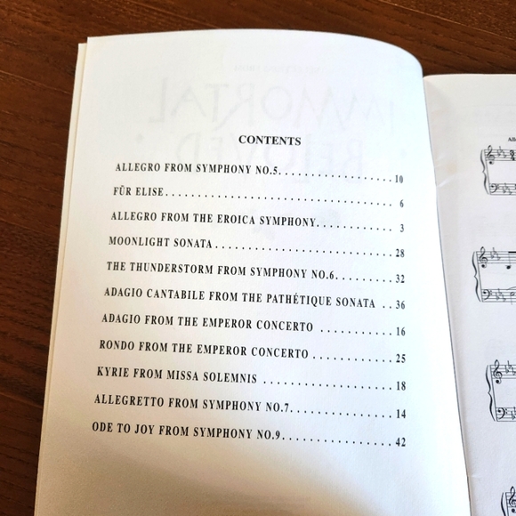 IMMORTAL BELOVED Sheetmusic Selections for the Piano - Picture 4 of 6